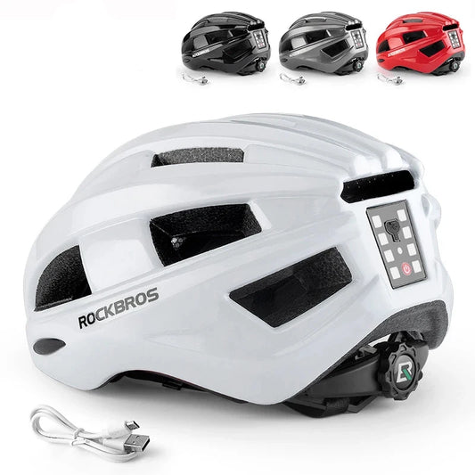 ROCKBROS-Casque de vélo léger | Casque Lumineux Vélo Clignotant