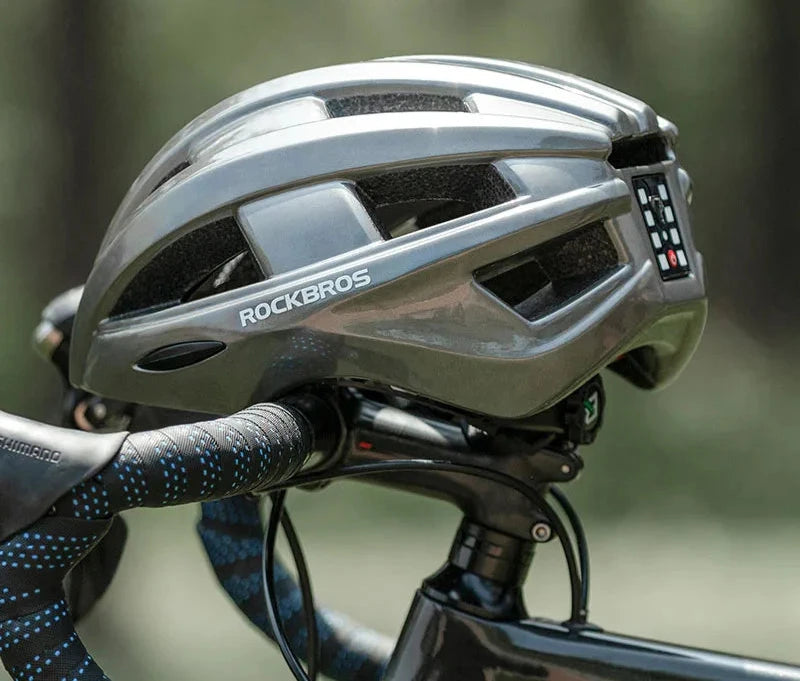 ROCKBROS-Casque de vélo léger | Casque Lumineux Vélo Clignotant