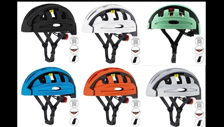 Casque de Vélo Portable pour la Ville - Casque Sécurité Pliable Haute Résistance, Modèle FT88